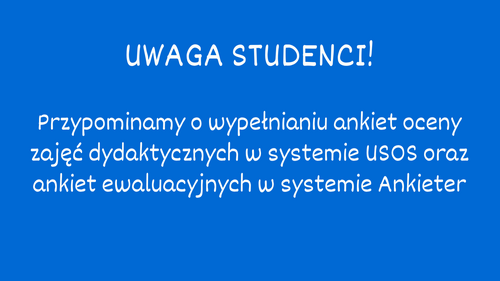 UWAGA STUDENCI!