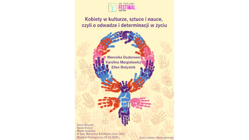 Plakat wydarzenia &#34;Kobiety w kulturze, sztuce i nauce&#34;