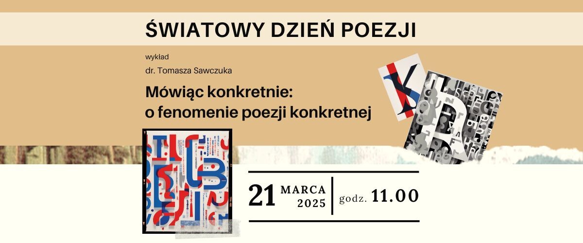 Grafika przedstawiająca informację o spotkaniu z okazji Światowego Dnia Poezji