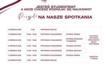 Zdjęcie przedstawia harmonogram wydarzenia