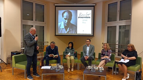 Od lewej: dr Dariusz Pohl, prof. Marian Kisiel, prof. Kamila Budrowska, dr Wiktor Gardocki, dr Agnieszka Jankowska, dr Barbara Maresz