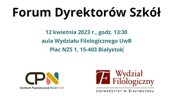 VI Forum Dyrektorów Szkół na Wydziale Filologicznym | 12 kwietnia