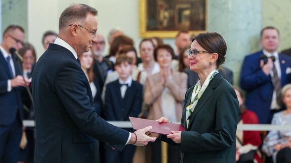 Prof. dr hab. Beata Kuryłowicz odebrała z rąk Prezydenta nominację profesorską