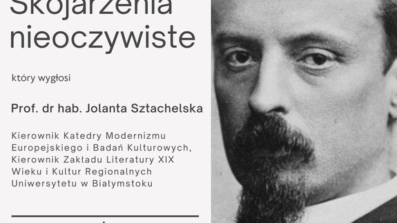 Plakat zawierający informacje dot. wykładu prof. dr hab. Jolanty Sztachelskiej