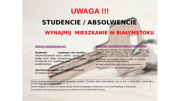 Program "Mieszkanie dla Absolwenta"