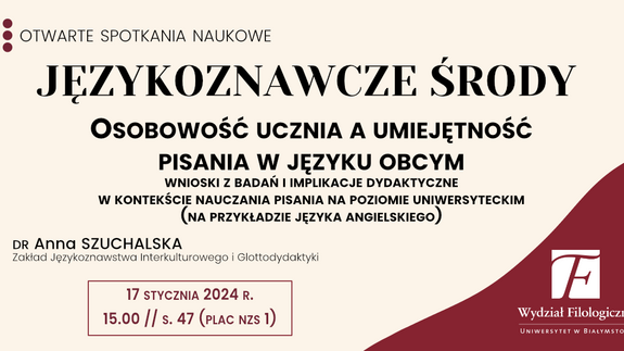 Językoznawcza środa 17 stycznia godz. 15.00, s. 47