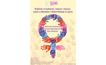 Plakat wydarzenia "Kobiety w kulturze, sztuce i nauce"