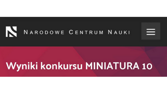 Dr Małgorzata Jarmołowicz-Dziekońska - laureatka konkursu MINIATURA 10 Narodowego Centrum Nauki