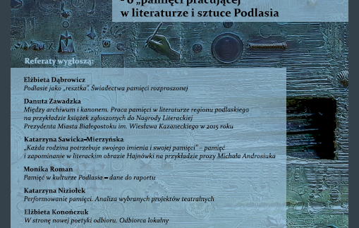 Sympozjum pod hasłem: Przeżyć przeszłość. O &#8222;pamięci pracującej&#8221; w literaturze i sztuce Podlasia