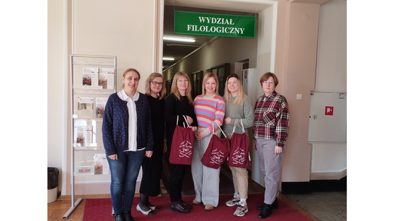 Zdjęcie przedstawiające gości z Uniwersytetu w Daugavpils na Wydziale Filologicznym UwB