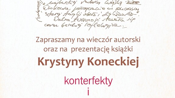 Zaproszenie na wieczór autorski Krystyny Koneckiej | 23.10 | 18:00