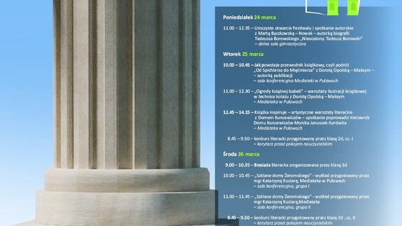 Grafika przedstawiająca szczegółowy program wydarzenia - plakat 