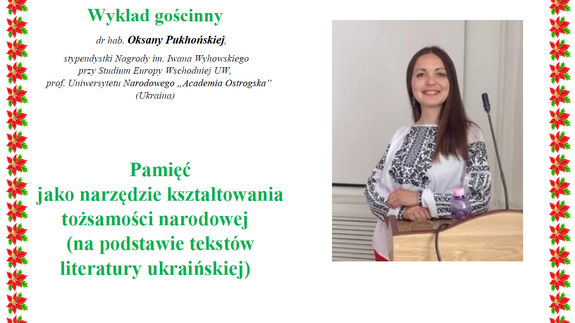 Otwarte zebranie naukowe z prof. Oksaną Pukhońską | 7 czerwca, godz. 14.00