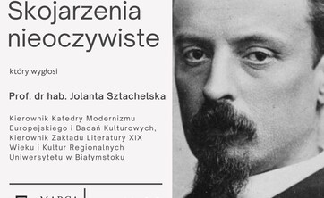 Plakat zawierający informacje dot. wykładu prof. dr hab. Jolanty Sztachelskiej