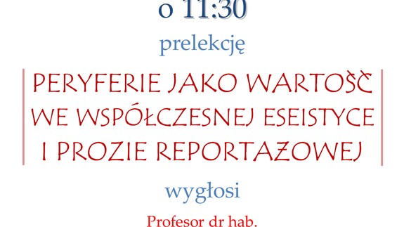 PRELEKCJE MISTRZOWSKIE – Profesor Małgorzata Czermińska